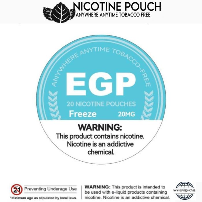 EGP Freeze 20MG Nicotine Pouches/Snus