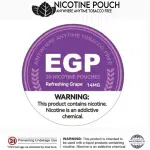 EGP Refreshing Grape Nicotine Pouches 9mg/14mg Snus in... Order 10+ Pcs and Get free Delivery Note: For all Card Payment 5% Extra Charge applicable and Need extra time for Delivery