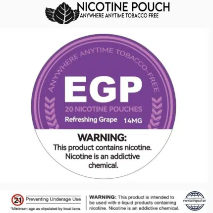 EGP Refreshing Grape Nicotine Pouches 9mg/14mg Snus in... Order 10+ Pcs and Get free Delivery Note: For all Card Payment 5% Extra Charge applicable and Need extra time for Delivery